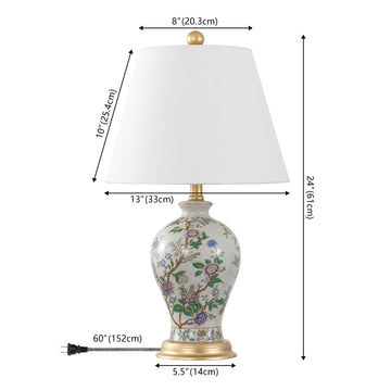 Grace 24" Floral LED Table Lamp - JONATHAN Y